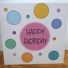 C6496   Happy Birthday Card, Hammered Card, 