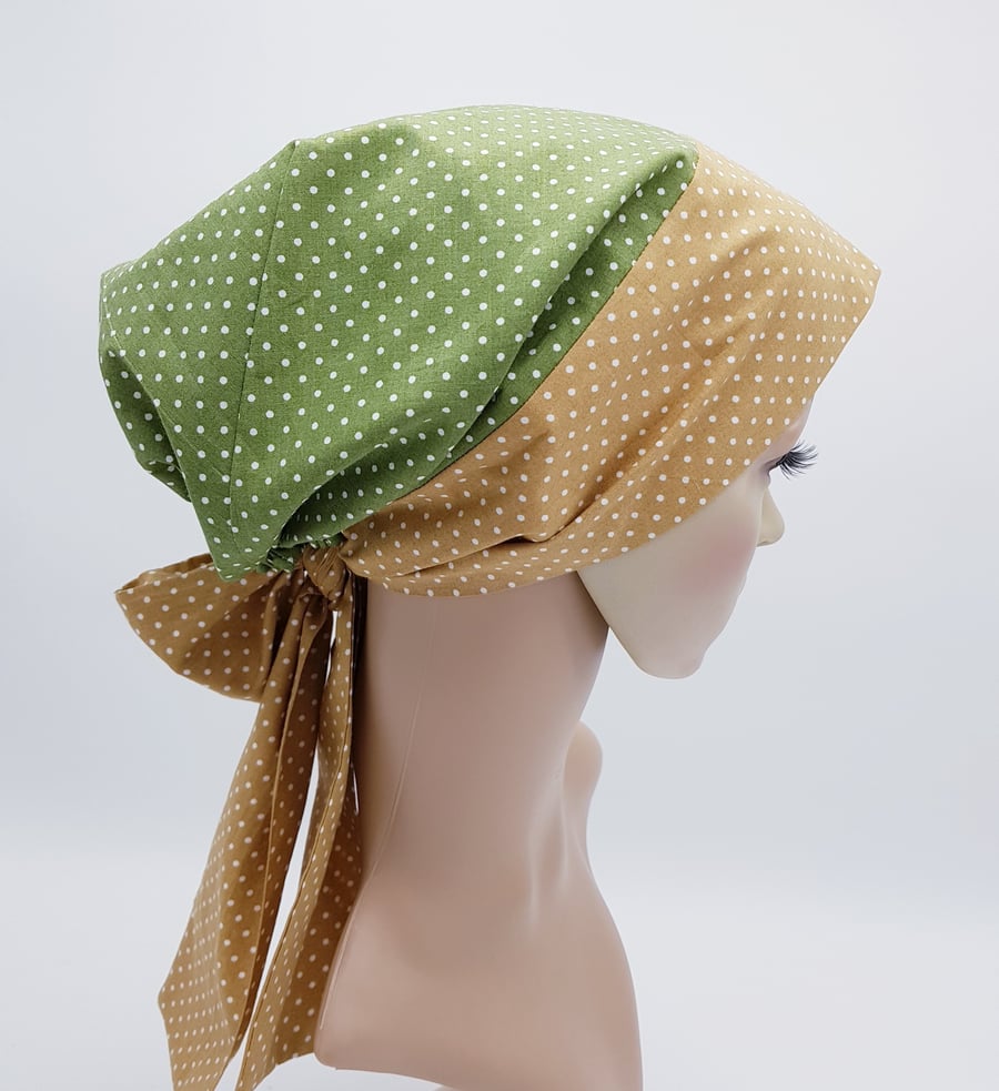 Multifunctional hair cover for women, cotton bonnet with long ties, tichel 