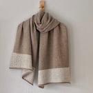 Shawl Scarf Wrap luxuriously soft merino lambswool light brown