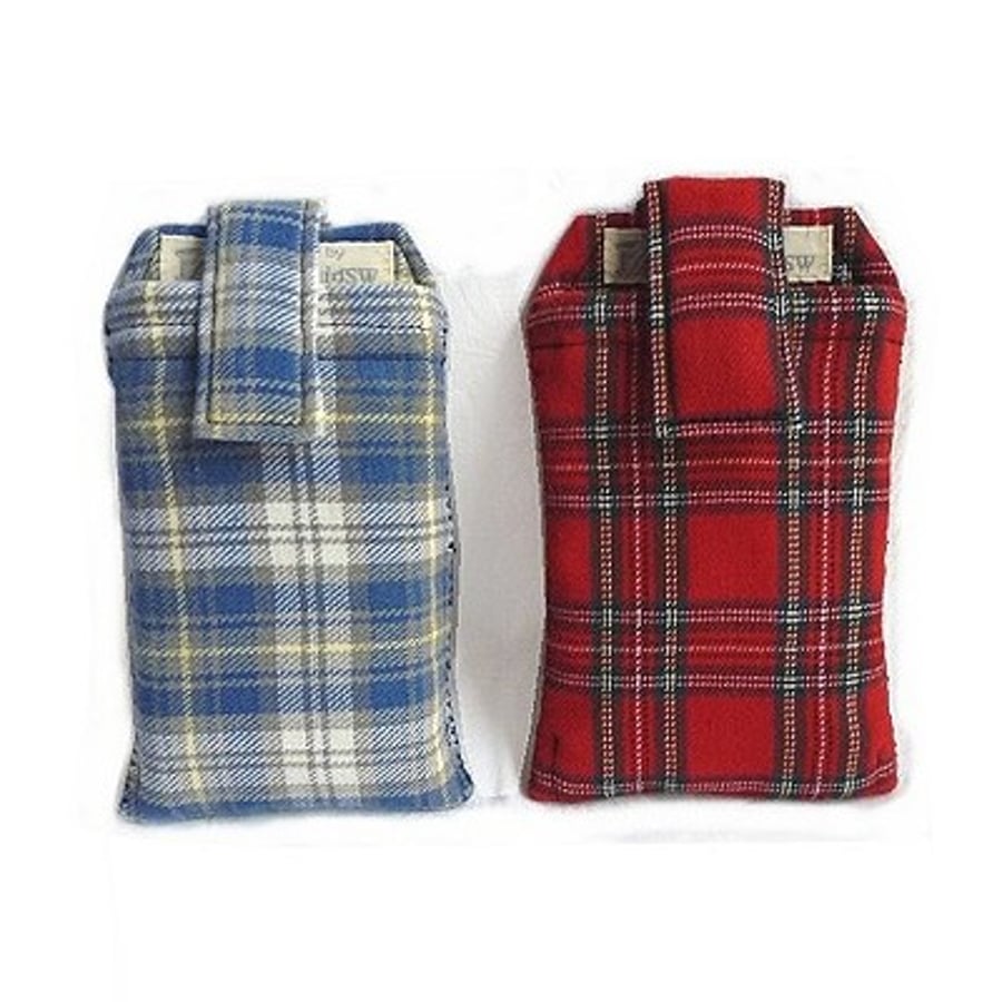 SALE! tartan mobile phone cover – red or blue