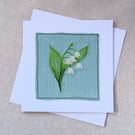 Embroidered Lily of the Valley General Greetings Card