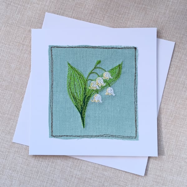 Embroidered Lily of the Valley General Greetings Card
