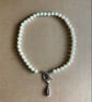 Gorgeous hand knotted 8mm acrylic faux pearl toggle closure necklace