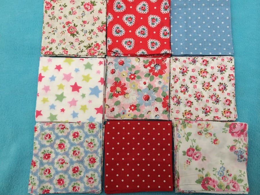 40 x 4" patchwork squares in cath kidston... Folksy