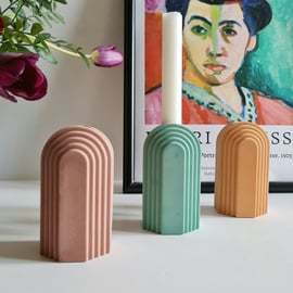 Arch Concrete Candle Holder in Retro Colourway