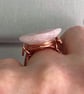 Rose Quartz Flower Copper Wire Wrap Cocktail Ring, Various Sizes - Image 9