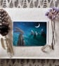 Moon Stones Greetings Card (Pagan, Wiccan, Hare, Standing Stones)