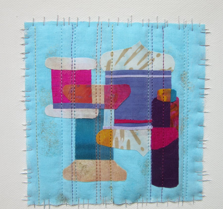THREADS FABRIC ART picture. "Threads and Yarns" a contemporary textile picture