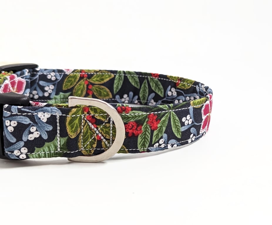 Winter Botanicals Dog Collar, Dog Lead, Girl Dog Collar
