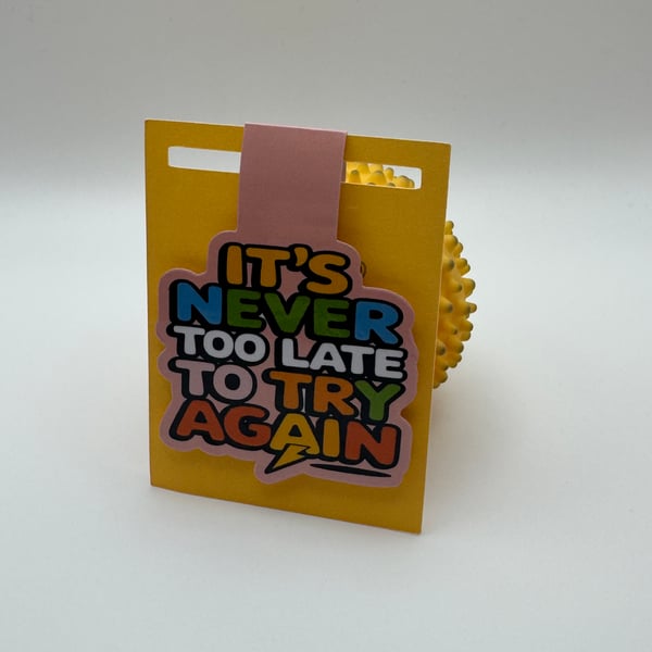 Motivational Magnetic Bookmark – “It’s Never Too Late to Try Again”