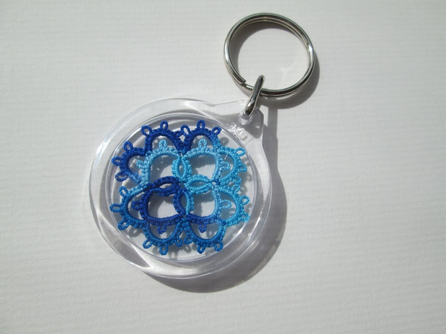  Multi Blue Tatted key-ring 