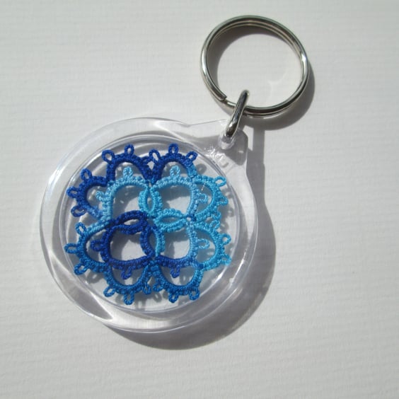  Multi Blue Tatted key-ring 