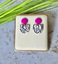 Colour & Monochrome - Hot Pink and Arch Earrings