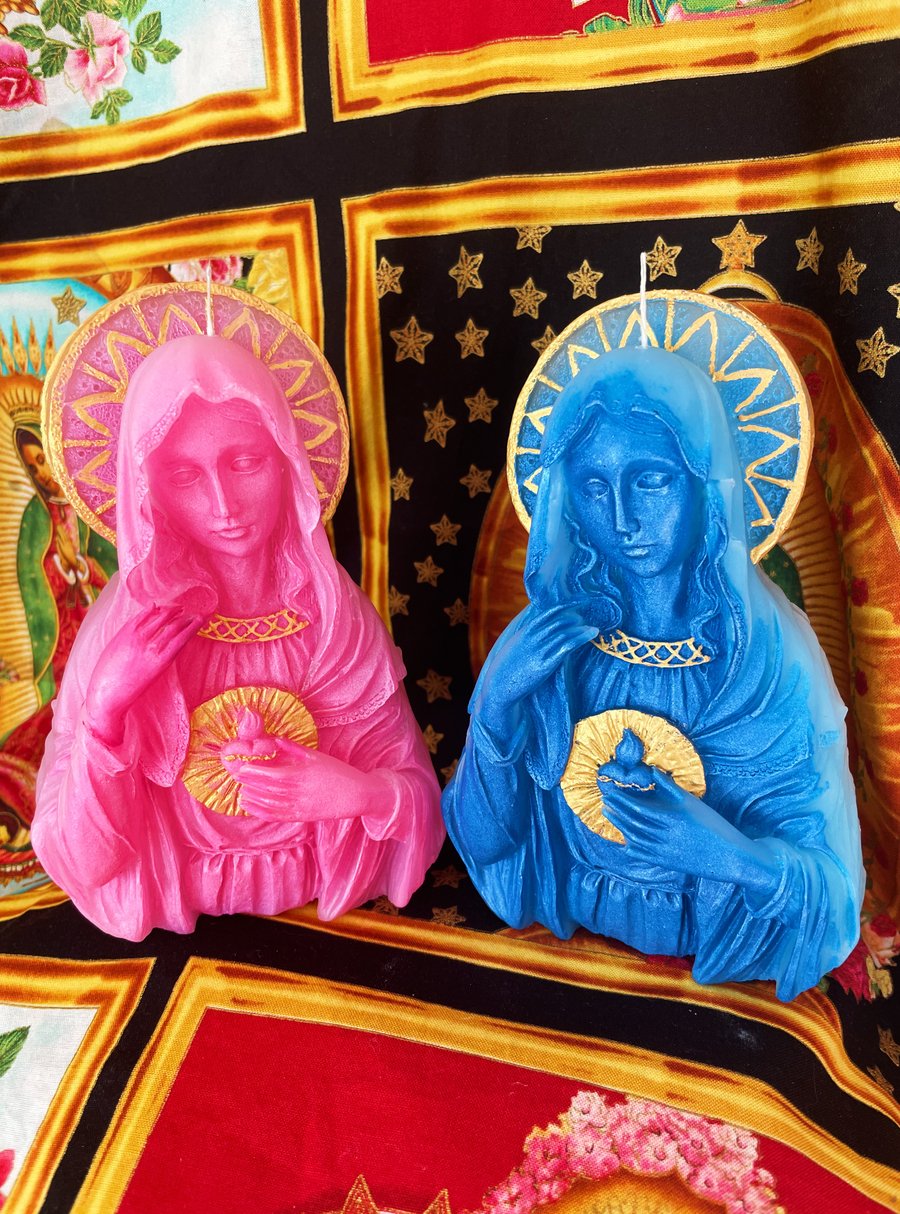  Kitsch Virgin Mary Bust Candle 