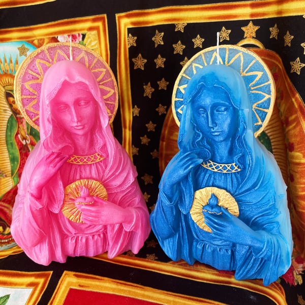  Kitsch Virgin Mary Bust Candle 