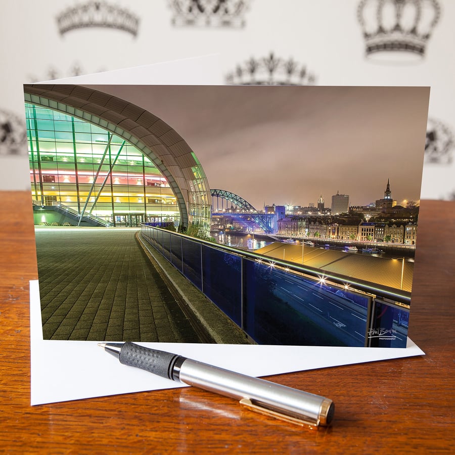 Newcastle Upon Tyne, Quayside Colours, Greetings Card - Blank Inside - Birthday 