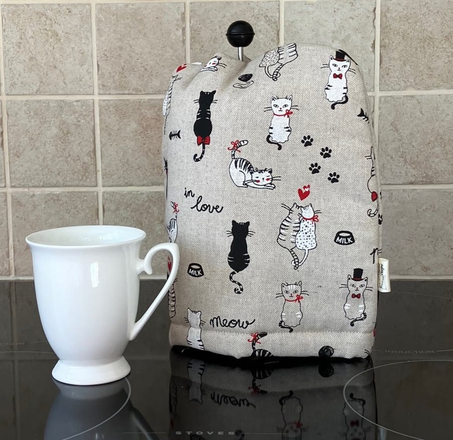 Cats Cafetiere Cosy, Handmade in the UK