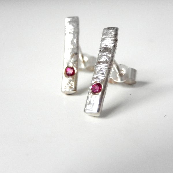 studs, silver stud earrings, silver ruby stud earrings, silver earrings