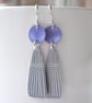 Purple and grey and earrings 