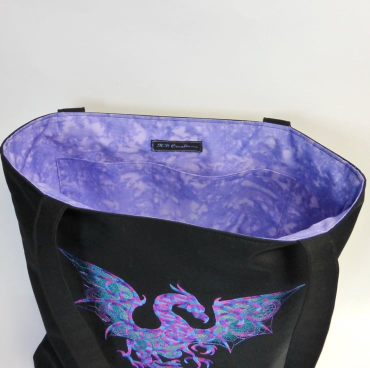 Embroidered Dragon Tote Bag Folksy