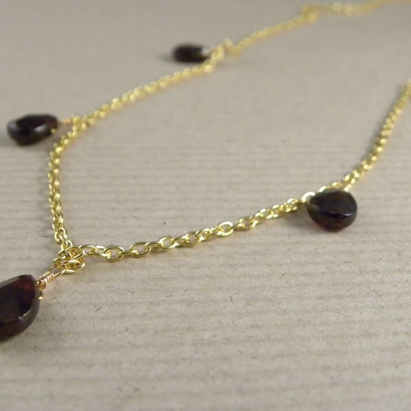 Half Price - Garnet & Gold Necklace