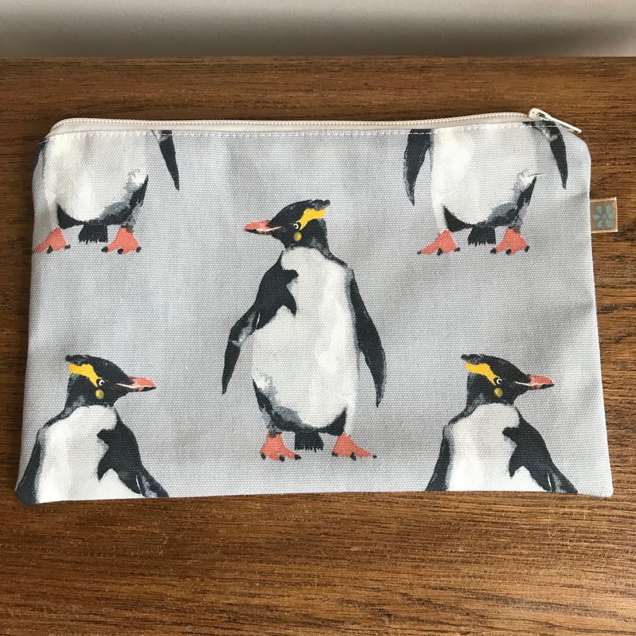 Penguin zip purse pencil case Folksy