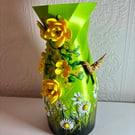 A hand painted and sealed spring 3d vase by Andrew Jenkins 