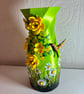 A hand painted and sealed spring 3d vase by Andrew Jenkins 