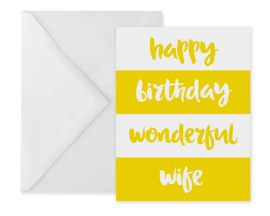 Wonderful Wife Birthday Card