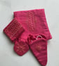 Needlecase, scissor case, scissor fob in a silk pouch.
