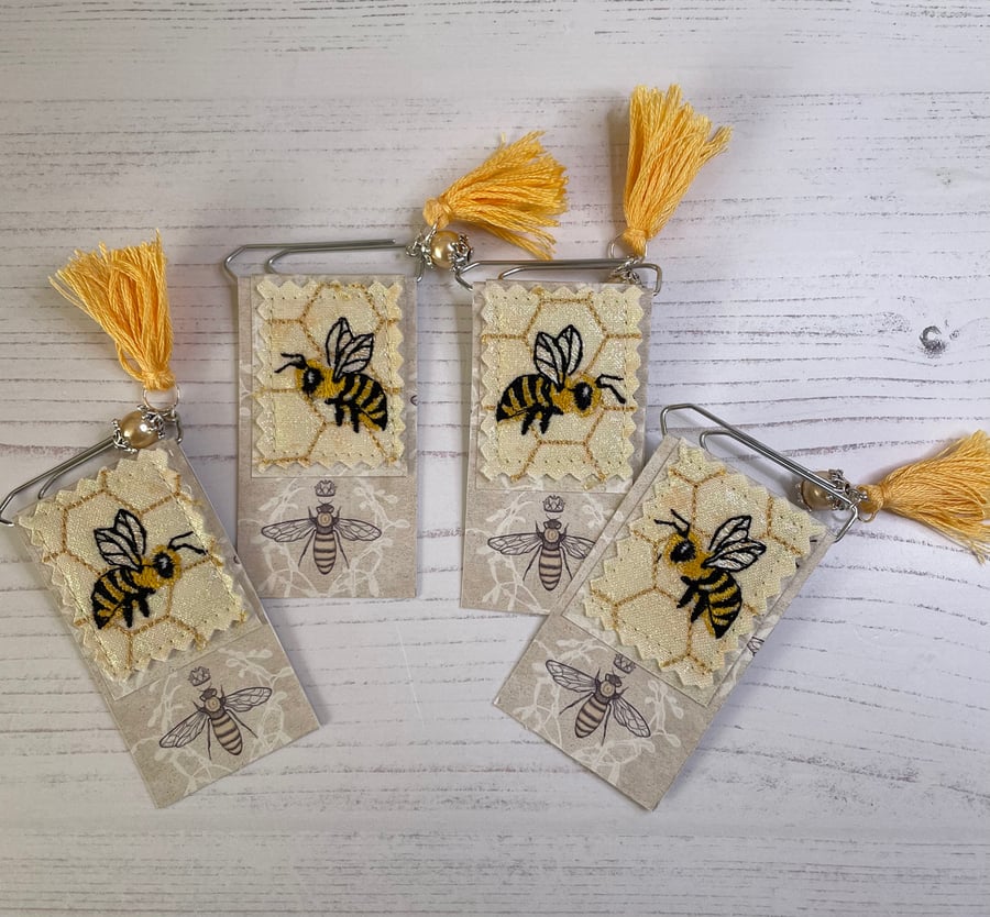 SOLD - Bee Altered Paper Clip Looking Left