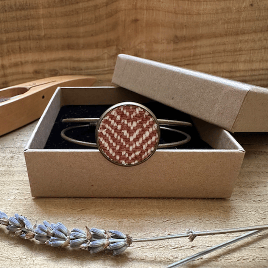Bangle with Hand Dyed & Woven Wool & Ra... - Folksy