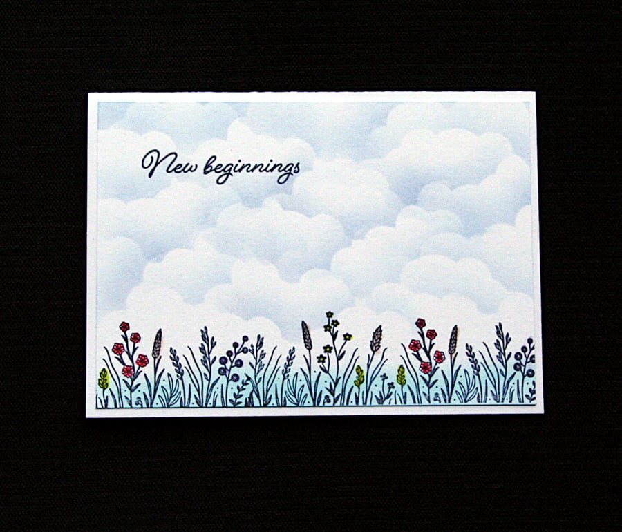 New Beginnings - Hancrafted (blank) Card - dr21-0050