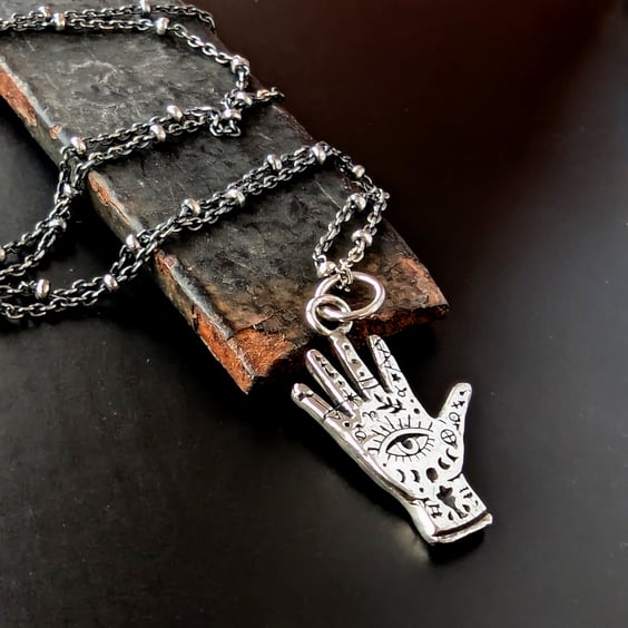 Sterling Silver Tarot Hand pendant