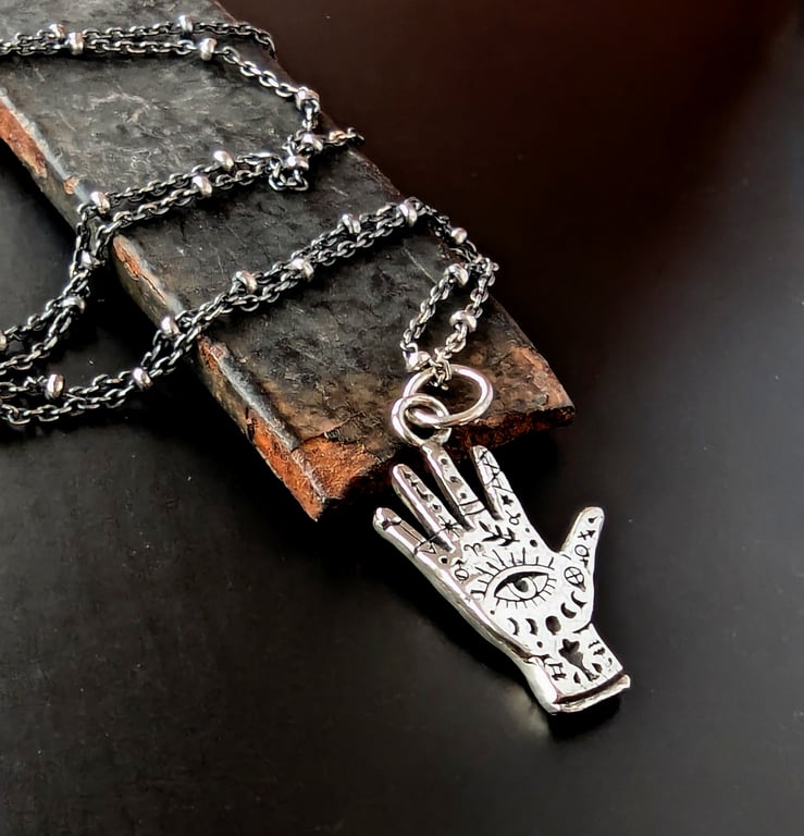 Sterling Silver Tarot Hand pendant