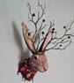 Larger than life jackalope with twig antlers & felt collar  - Rowan Thistlekin - Image 5