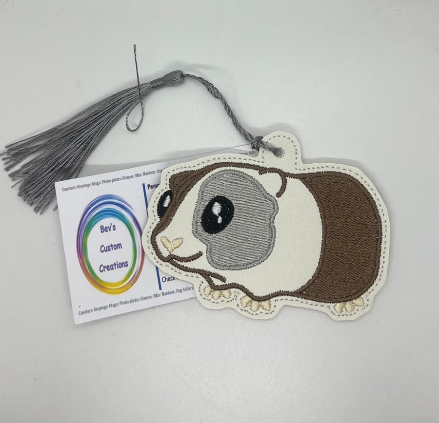 Guinea Pig embroidered bookmark