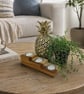 Triple Upcycled Wooden Tealight Holder Reclaimed Wood Candle Gift - Image 1