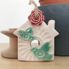 Small Ceramic bird house decoration Pottery bird house 