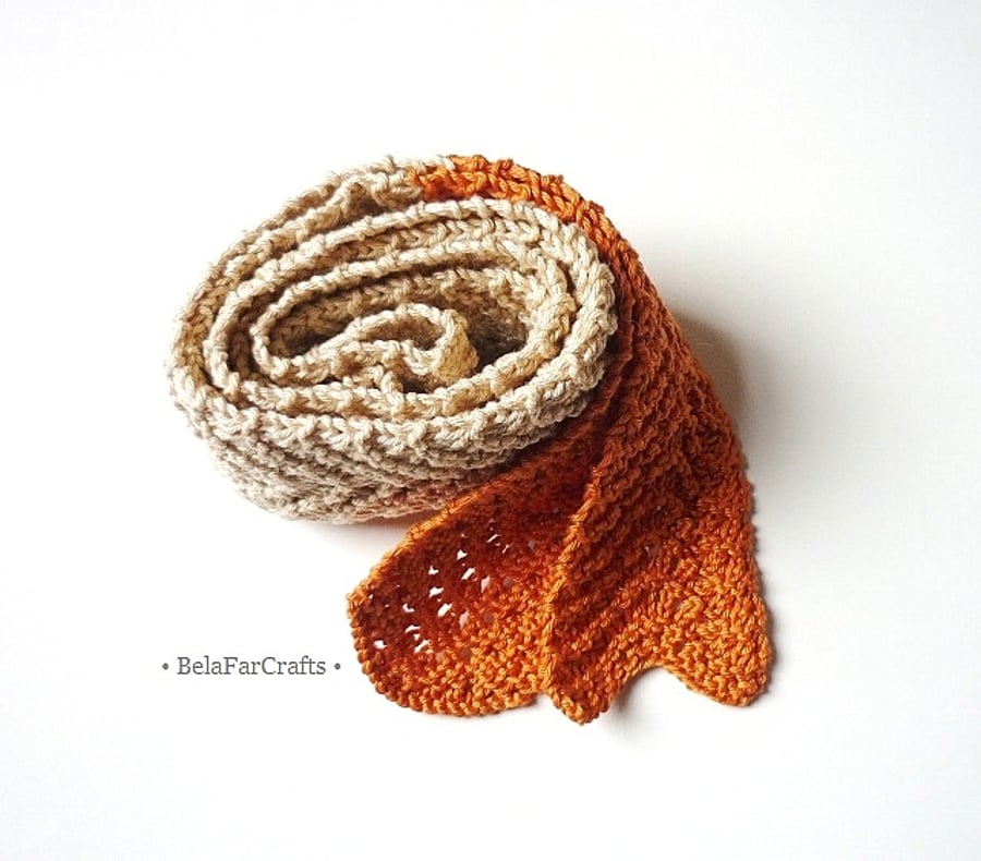 Cotton wedding anniversary - Ladies decorative scarf - Cotton gift for her 