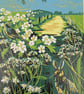 'Listening to the Skylarks' - linoprint - Image 2