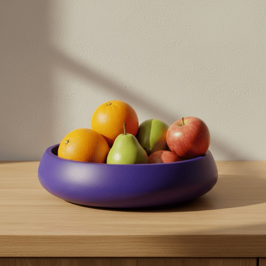 Purple Handmade  Fruit Bowl or Decorative Bowl for Kitchen Table