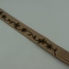 Pyrographed leather bookmark (butterflies and flowers)