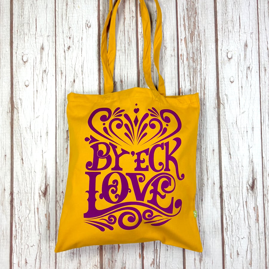 By 'eck Love Shopper Organic Cotton Bag Bright Yorkshire Tote