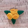 Three Roses Yellow Felt Brooch, Small