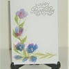 original hand painted Birthday Card ( ref F 518)