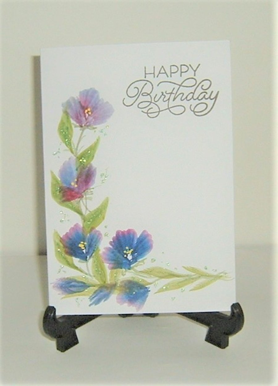 original hand painted Birthday Card ( ref F 518)