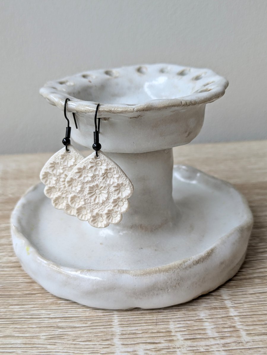 Hand Detailed Porcelain Drop Earrings