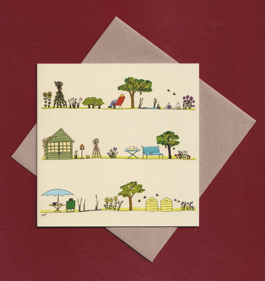 Greetings card - garden - flowers