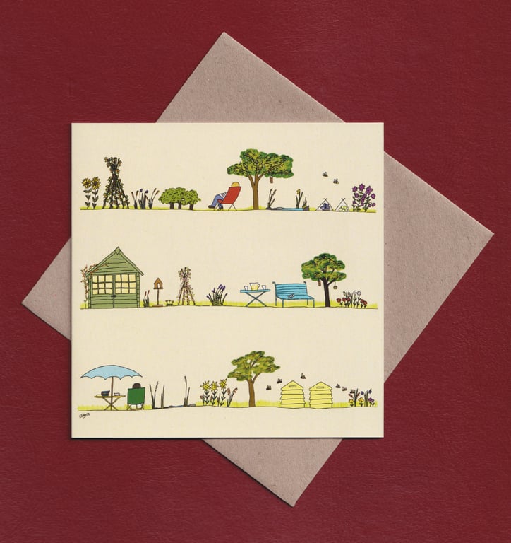 Greetings card - garden - flowers